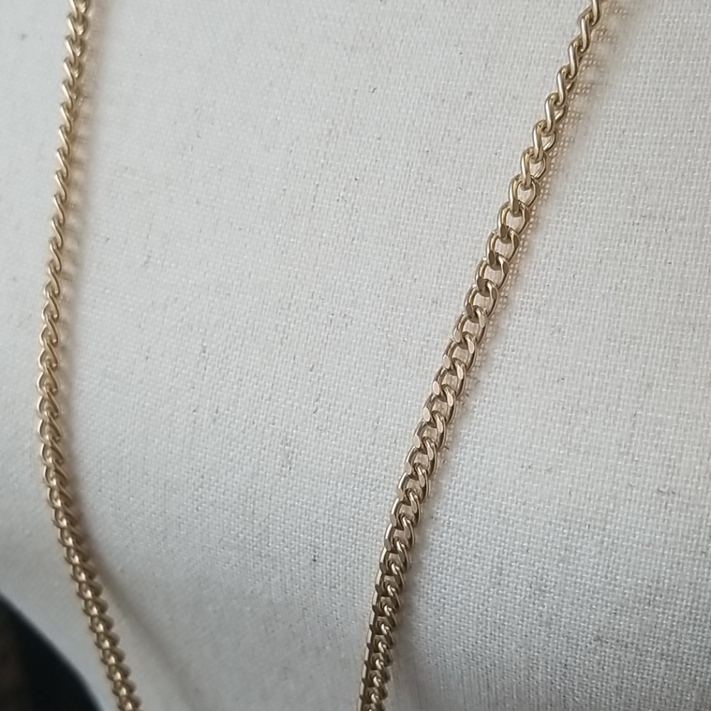 Long necklace faux gold and tortoise shell - Picture 6 of 8